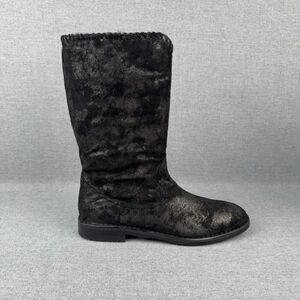Trask Boots Womens 8.5 Black Suede Leather Wool Fur Lined Outdoor Warm Cabin NEW